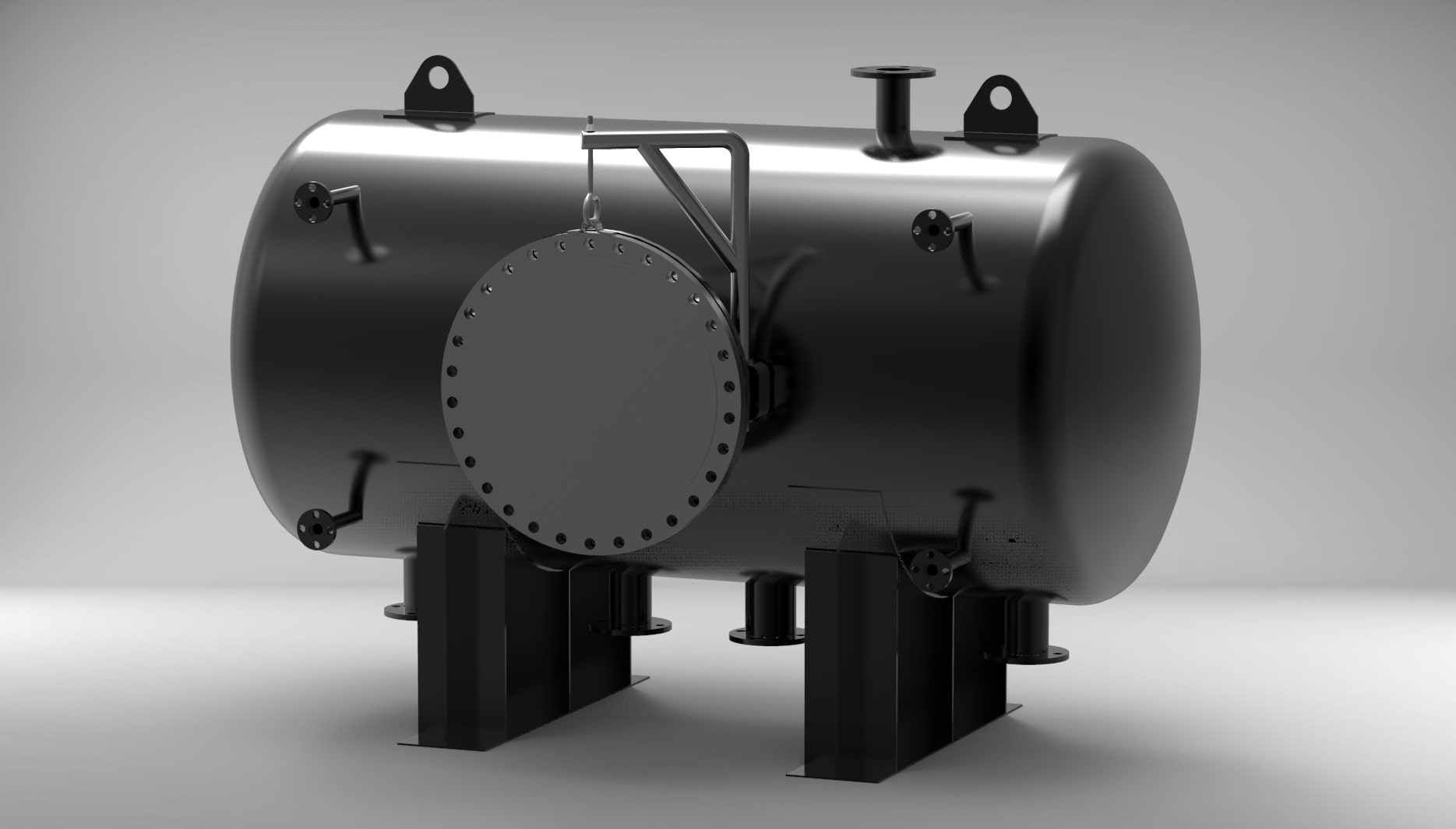مدل طراحی شده مخزن مایعات |طراحی با سالیدروک