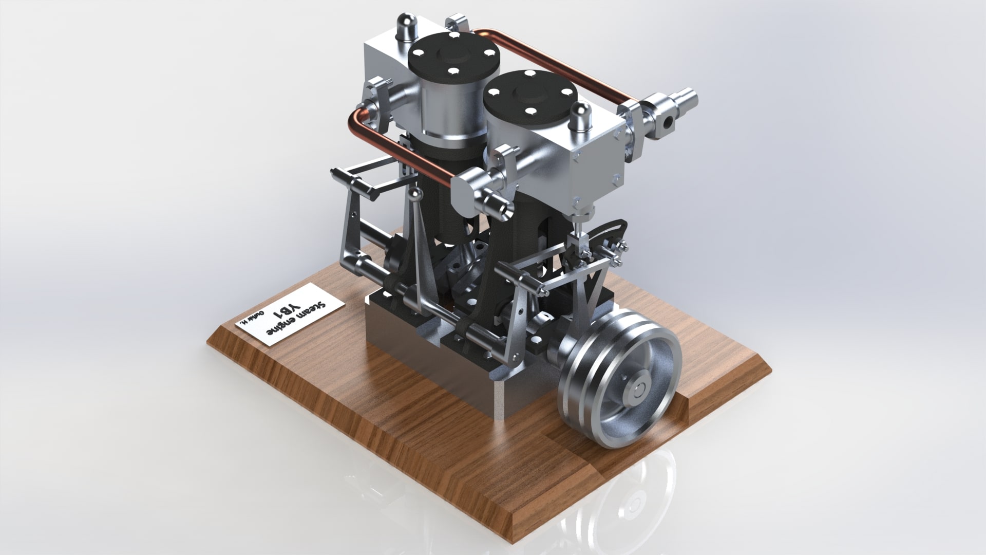 مدل سه بعدی موتور بخار | طراحی شده در نرم افزار سالیدورک