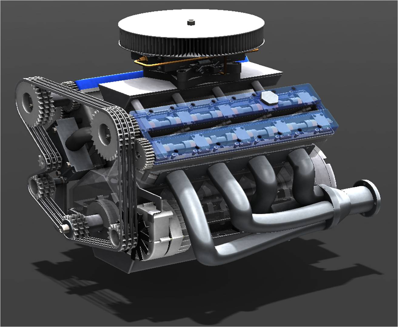 طراحی موتور 8 سیلندر خودرو | طراحی شده در سالیدورک