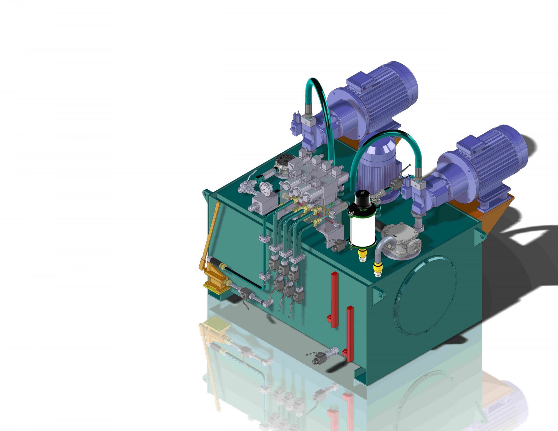 مدل طراحی شده یونیت هیدرولیک | پاورپک هیدرولیکی 1000 لیتری