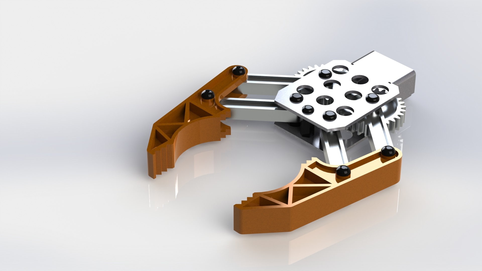 مدل سه بعدی گریپر رباتیک | طراحی گیره ربات در سالیدورک
