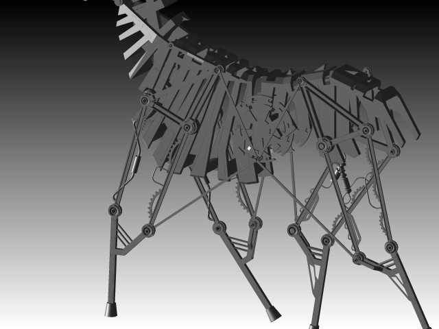 مدل طراحی شده اسب با قطعات مکانیکی