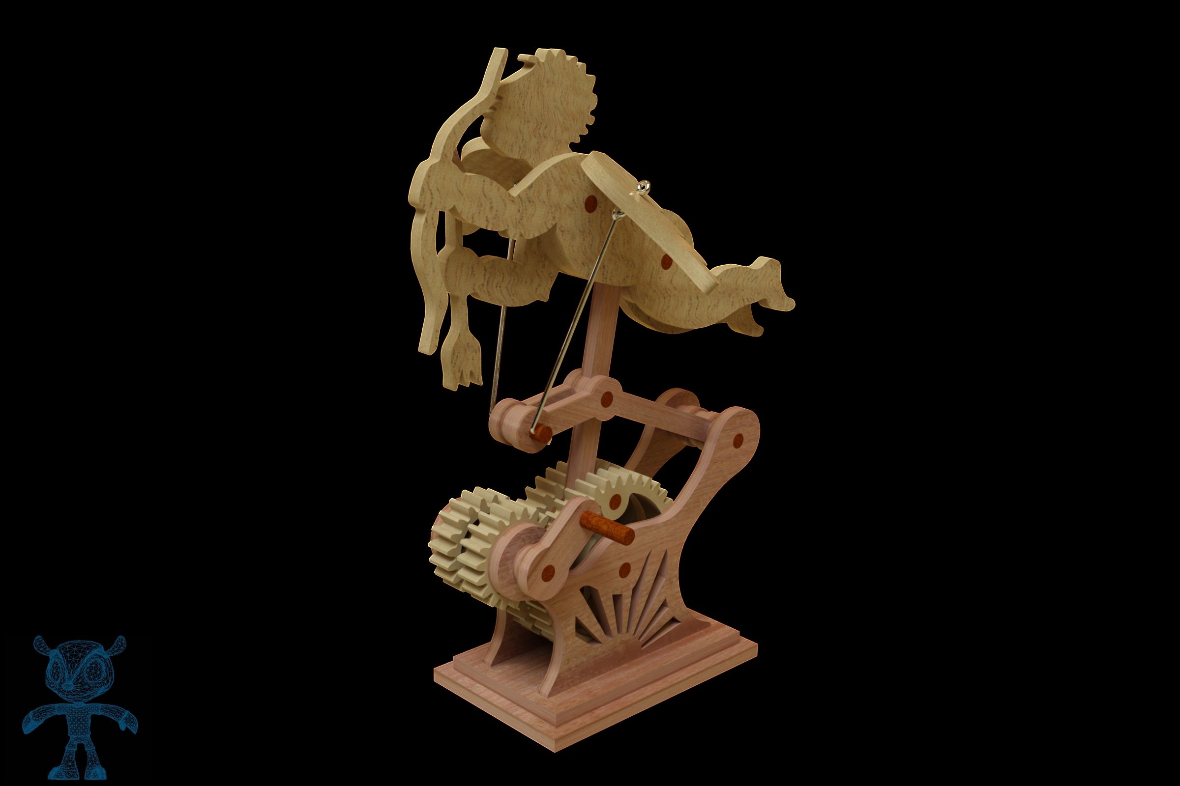 مکانیزم اثباب بازی چوبی | طراحی شده در نرم افزار سالیدورک