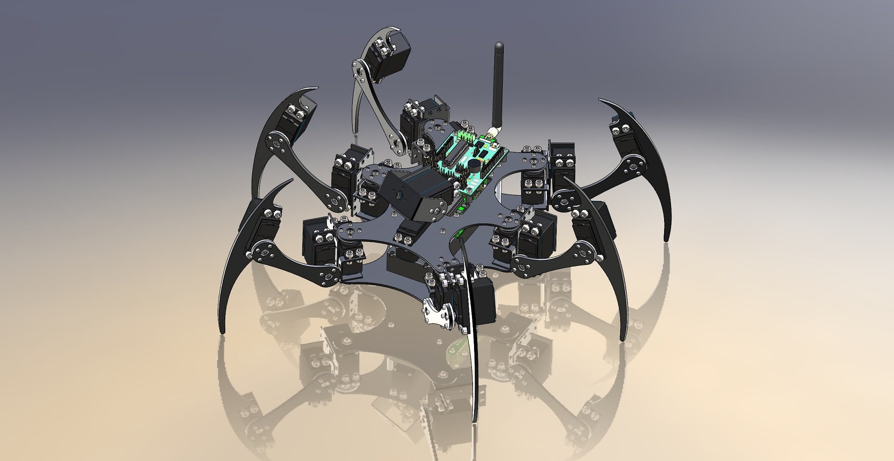 طراحی ربات صنعتی عنکبوتی | دانلود انواع مدل های طراحی شده ربات