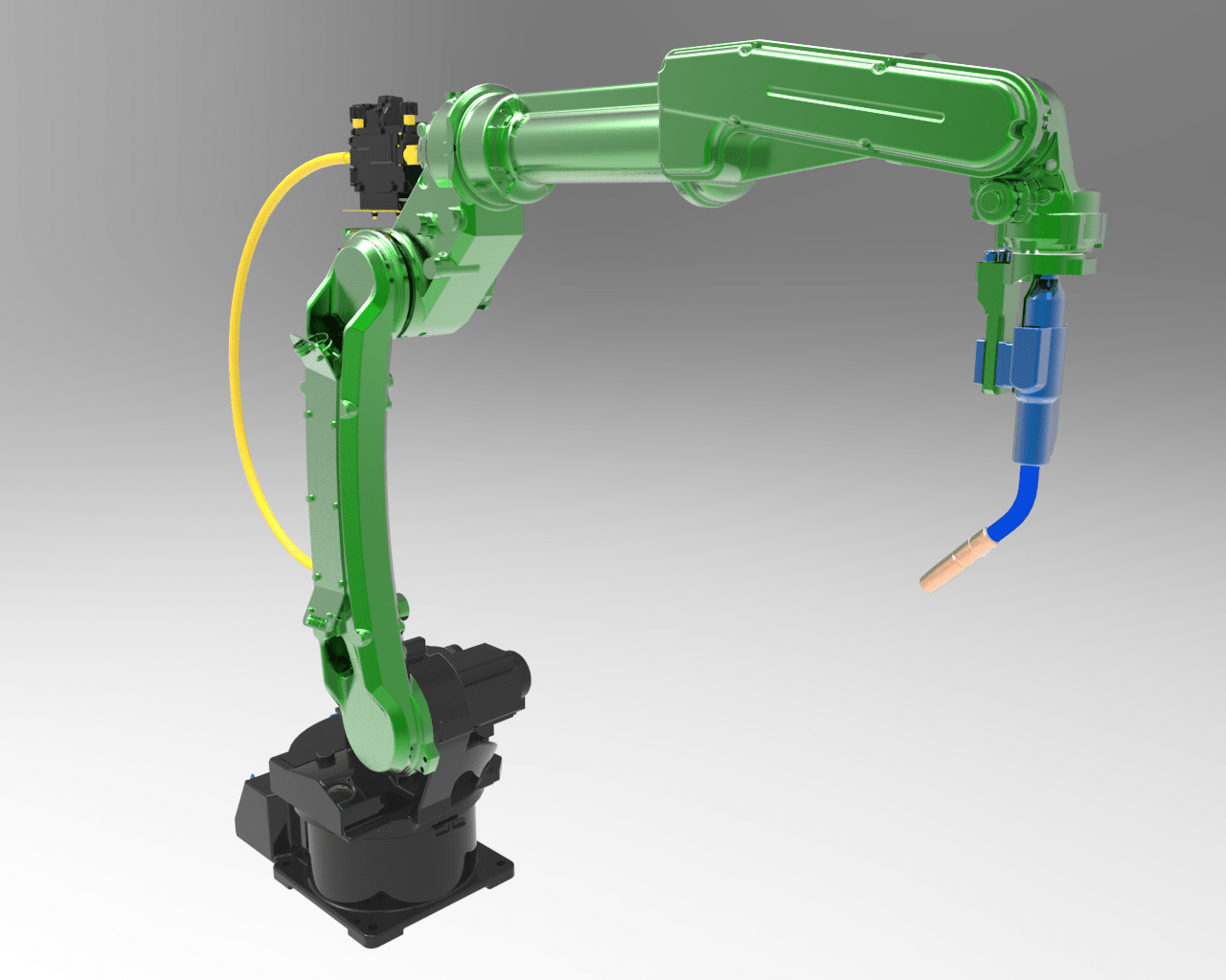 مدل طراحی شده بازوی رباتیک پاناسونیک | مدلسازی در سالیدورک