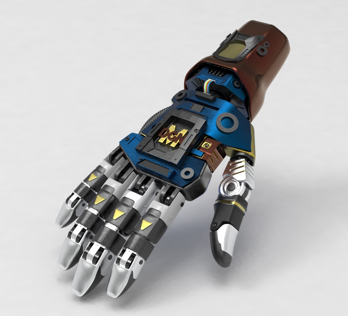 طراحی دست ربات | مدل طراحی شده ربات دست انسان