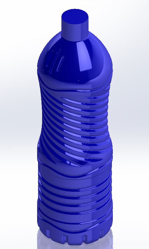 مدل بطری پت یک لیتری طراحی شده | مدلسازی در سالیدورک