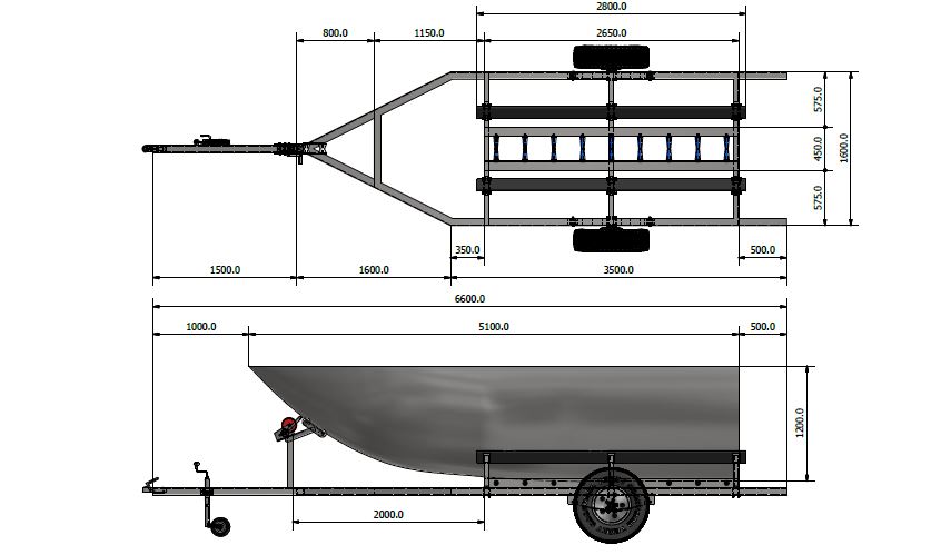 تریلر حمل قایق تفریحی طراحی شده | کشنده قایق | طراحی در اینوتور