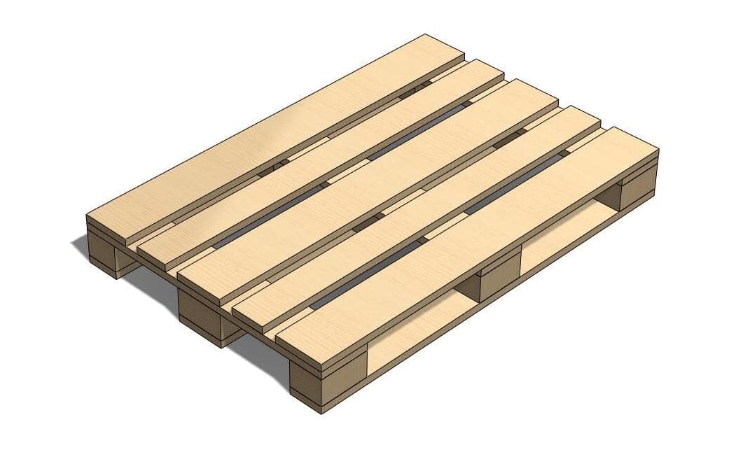 مدل سه بعدی پالت چوبی طراحی شده | مدلسازی در سالیدورک