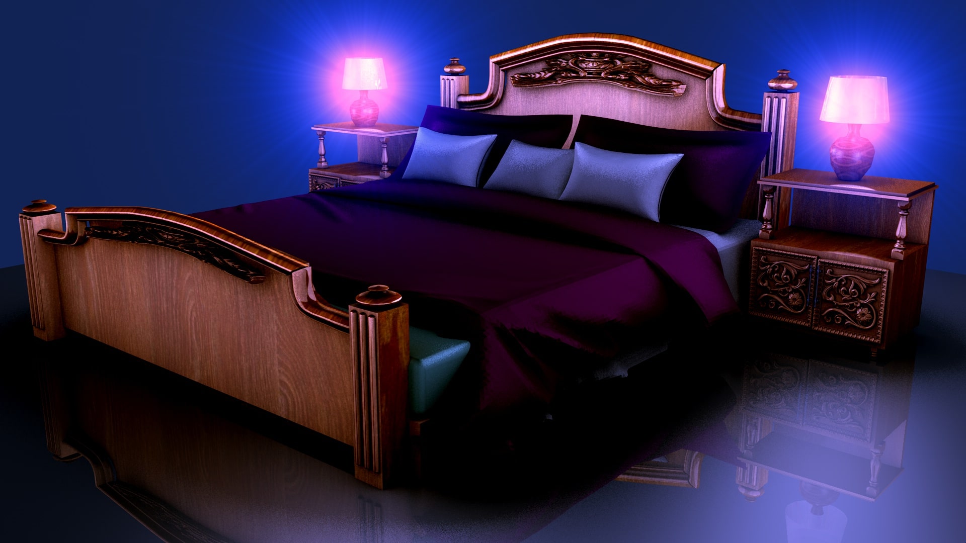 مدلسازی سرویس خواب لاکچری | طراحی تخت خواب